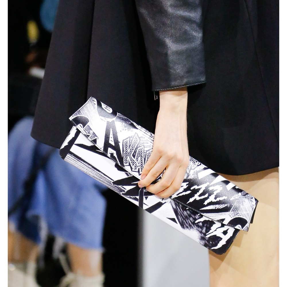 Celine Christian Marclay Comic Print Clutch Purse